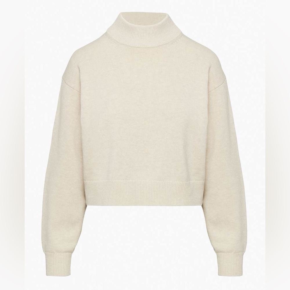 Wilfred Free Harper Sweater Cream Mock Neck Women's Sweater, M